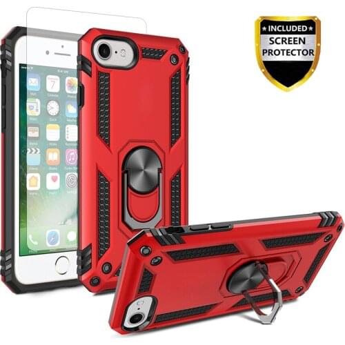 Duty Rugged Ring Bracket Magnetic Holder Shockproof Kickstand Protective case+screen Protector for iPhone SE 2 2020,iPhone 7 8