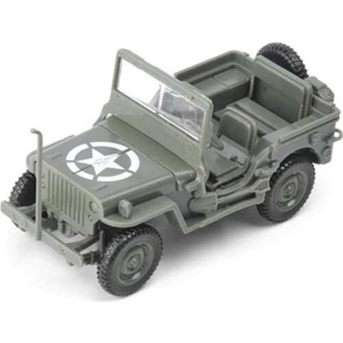4D Assembled 1/48 World War II Allied Willis Jeep Model Military Decoration Off-road Car Toy