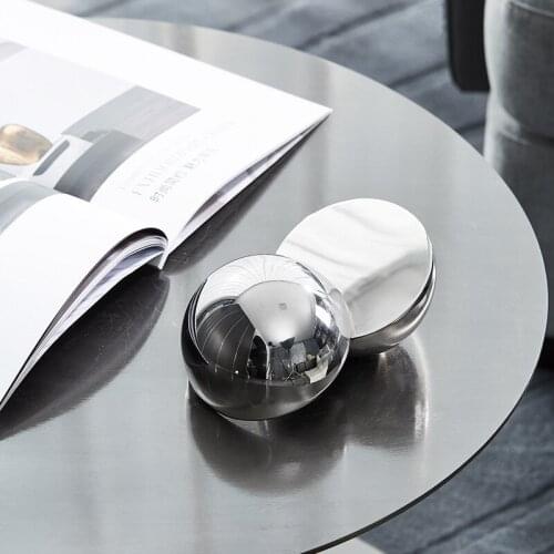 Modern Minimalist Silver Stainless Steel Hemisphere Decoration Model Room Office Desktop Decoration Ornaments New House Gifts