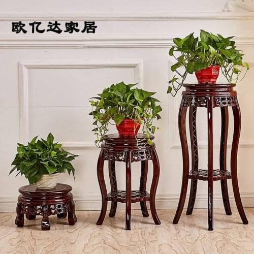 Flower rack imitation solid wood plastic multi-layer green flower pot rack Chinese archaize living room balcony indoor floor