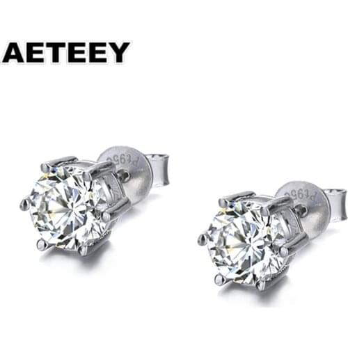 Total 2 Carat Brilliant D Color Diamond Test Past Moissanite Stud Earrings White VVS1 Gemstone Wedding Earrings Gift JC-12