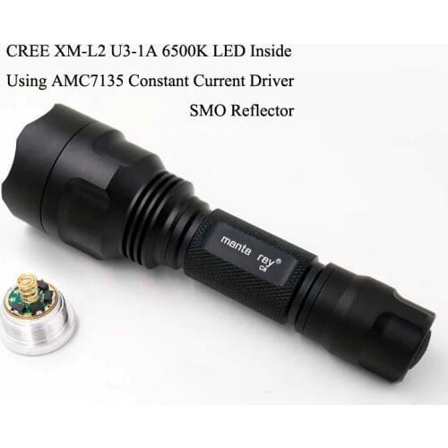 LED flashlight XM-L2 U3 tactical torch C8 rechargeable 1mode 12xAMC7135 4.2A lamp waterproof ultra bright lantern camping bike