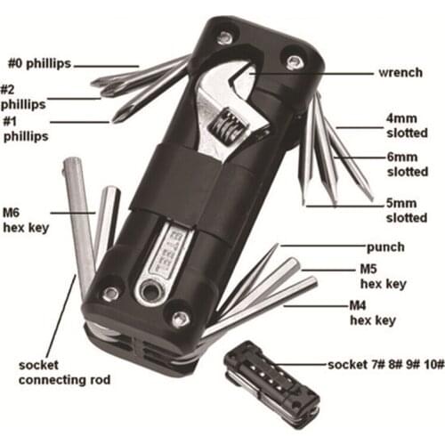 Bicycle bike Motorcycle multitool hex Screw driver motor kit multi tool wrench fix spoke Touring pocket multifunction
