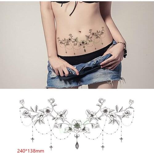 Waterproof Temporary Tattoo Sticker mandala totem flower Sexy hot on back tatto breast flash tatoo fake tattoos for women