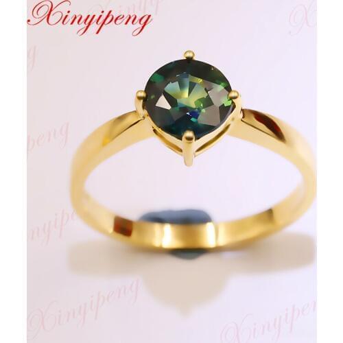 Xinyipeng18K gold inlaid natural sapphire ring women design is beautiful