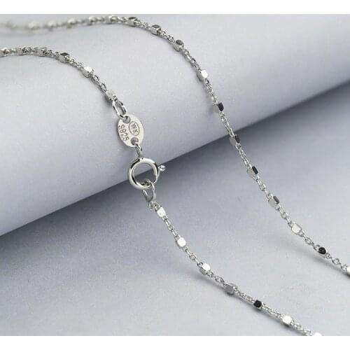S925 Sterling Silver Necklace for Women Cross Square Bead Chain Clavicle Necklace for Wedding Fine Jewelry Gifts Collares