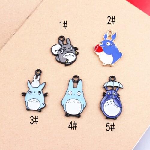 Gold Cartoon Totoro Enamel Charm Pendant for Necklace Bracelet Fashion DIY Jewelry Makings 10pcs/lot Wholesase