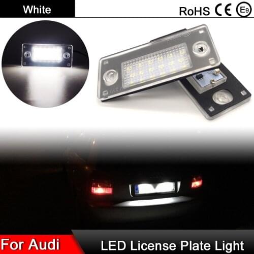 2Pcs For Audi A4/S4 avant 1999-2001 RS4 B5/A3 2001-2003 Car Rear White LED License Plate Light Number Plate Lamp