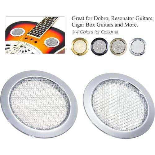 2pcs Guitar Sound Hole Inserts for Dobro Resonator Guitar Cigar Box Guitars Black Screened