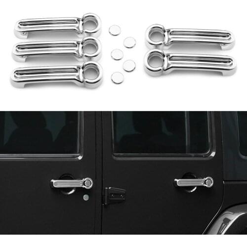 5Pcs Chrome Car Exterior Door Handle & Tailgate Cover Trim For JEEP Wrangler JK 2007-2017 4 Door