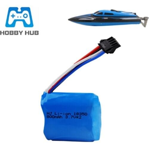 7.4V 800mAh Li-ion Battery For H100 H102 Boat 18350 7.4v Li-ion Battery For jjrc S1 S2 S3 S4 S5 High Speed RC Boat Spare Parts