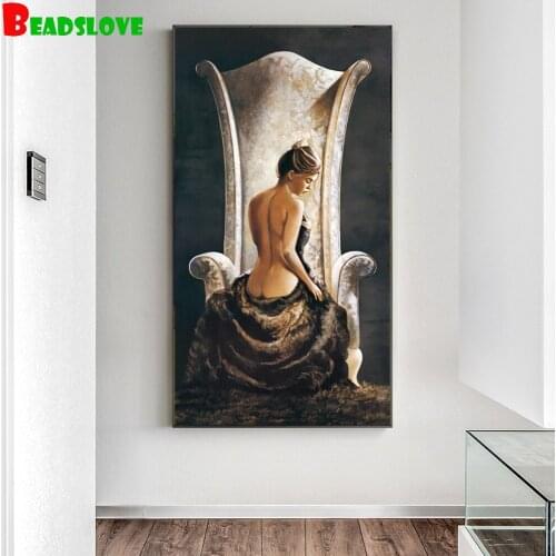 Nude Lady back diamond embroidery full square round diy diamond painting cross stitch handmade needlework mosaic painting