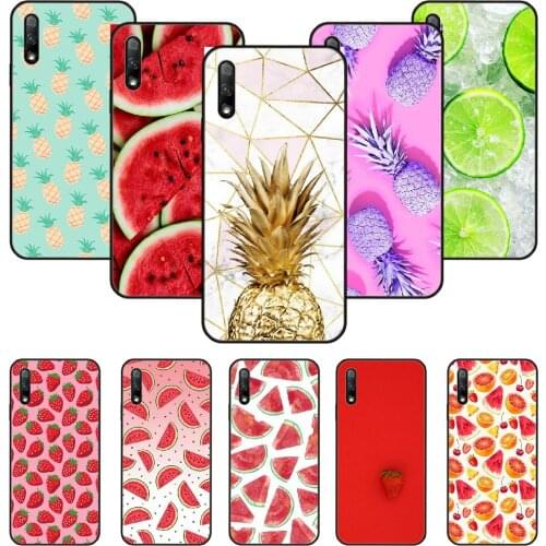 Phone Case For Huawei Honor 9X 10 9 20 8X 8A 8S 7X 7A i A Pro Play Lite Black Cover Shell Fashion Coque Tpu Back Fresh Fruit