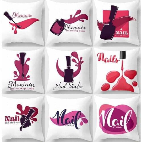 Nail Polish Pattern Decorative Cushions Pillowcase Polyester Cushion Cover Throw Pillow 45*45 Sofa Decoration Pillowcover 40859