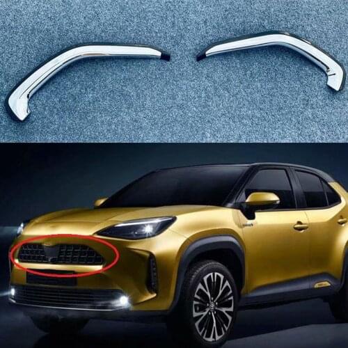 For Toyota Yaris Cross 2020 2021 Chrome Exterior Auto Front Center Mesh Grille Grill Cover Car Styling