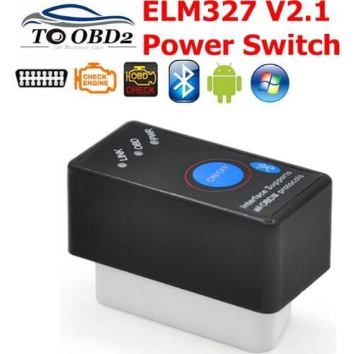 ELM327 V2.1 Bluetooth OBD2 Code Reader Car Diagnostic Tool Adapter ELM 327 2.1 on/off Power Switch Car Diagnostic Scanner