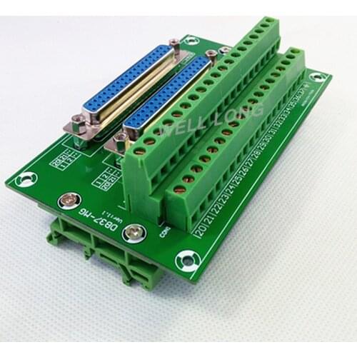 D-SUB DB37 Double Female Header Breakout Board, Terminal Block, Connector