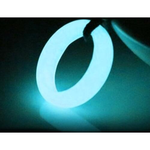 83XC Rarely 8mm Wide Natural Fluorite luminous Stone Glow in Dark Ring Fine Jewelry