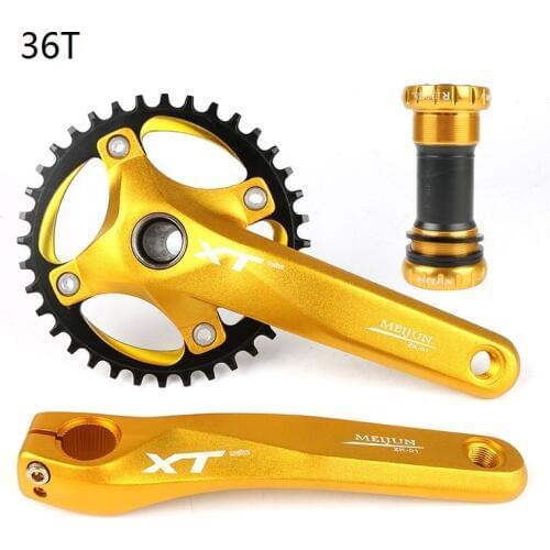 Aluminum Alloy MTB Bike Crankset Hollow Tooth Plate Crank Arm Sprocket Bicycle Chain Wheel with Bottom Bracket Disk BCD 104mm