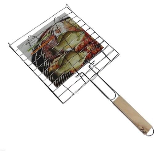 BBQ Grilling Basket Grill Barbecue Meshes Camping Grill BBQ Clip Folder Grill Tool Meat Fish Vegetable Streak BBQ Net 3