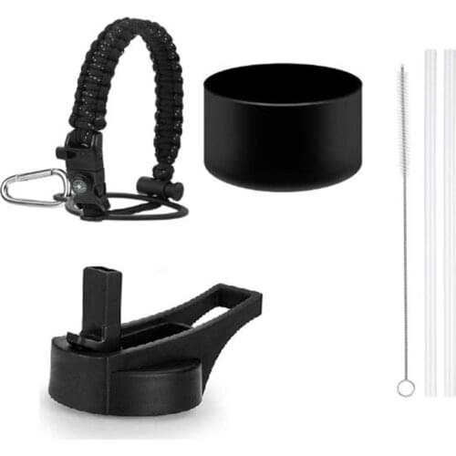 ELOS-Straw Lid for Hydro Flask Water Bottle,with Safety Ring and Carabiner,for Most Brands Wide Mouth Sport Water Bottles