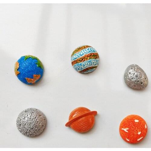 Refrigerator Magnet Cartoon Creative Planet Fridge Magnet Spaceship Saturn Earth Mars Fridge Magnetic Sticker