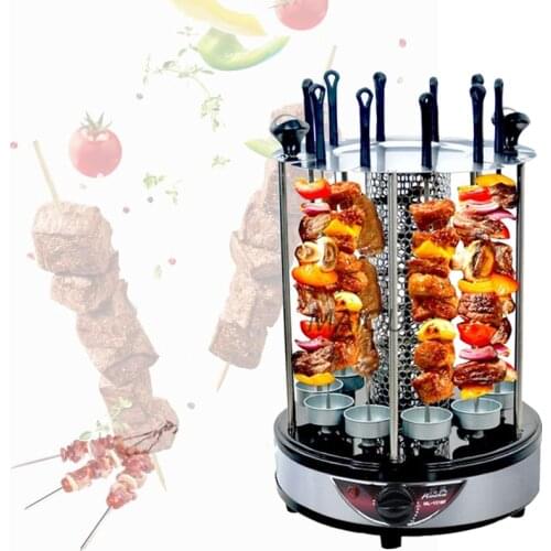 ML-1308 Electric Grill Oven Barbecue Machine Skewer Kebab BBQ Smokeless Indoor Outdoor Automatic Rotating Heating Stove With Tim