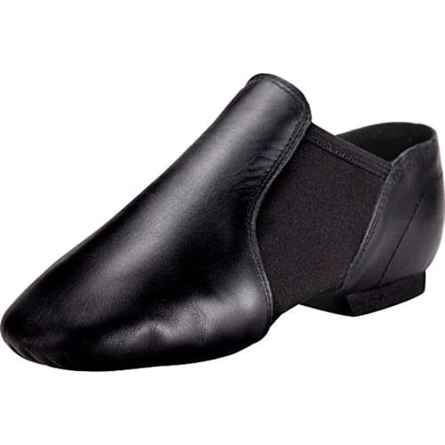 Men Womens Soft Pigskin Black Slip On Jazz Shoes Split Sole Jazz Sneakers