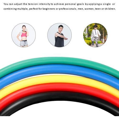11PCS Resistance Bands Set Pro Gym Fitness Bands Workout Home Sports Exercise Rubber Expander Elastic Bands Fitness With Bag