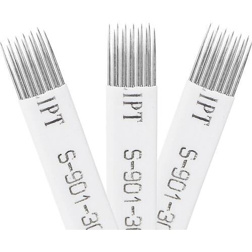 Wholesale 50pcs 12 Pin Microblading Needle Tebori Tattoo Blade Permanent Makeup Microblading Manual Pen 3D Embroidery Eyebrow