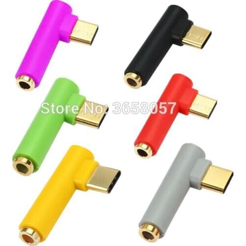 500pcs Type C To 3.5mm Headphone Jack 3.5 AUX USB C Cable For Huawei P30 Pro Xiaomi Mi 9 8 Se Oneplus 7 Pro Audio USB C Adapter