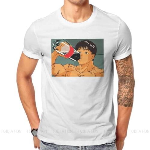 Drink Round Collar TShirt Grappler Baki Hanma Yujiro Dou Manga Pure Cotton Original T Shirt Mans Clothes Oversized Hot Sale