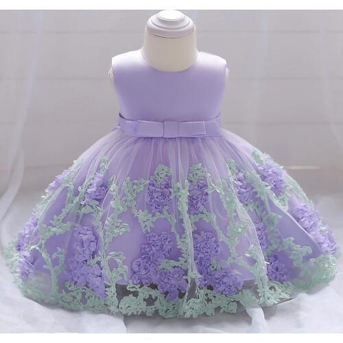 SUMMER Flower Toddler Baby Girl Infant Princess Dress Baby Girl Wedding Dress Lace Kids Party Vestidos for 1 Years birthday