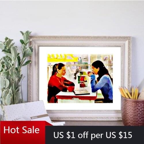Girls Tv Showe Poster Coffee Abstract Kitchen Canvas Painting Prints Wall Art Pictures Posters Aesthetic Room Decor Friends Gift