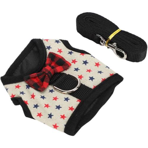 Small Animal Hamster Vest Chest Strap Adjustable Rabbits Vest Harness with Lead Hamster Vest Chest Strap Leash Small Pet Supply