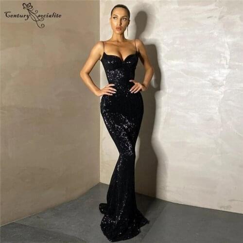 Sexy Black Evening Dresses Long Mermaid Formal Dress Sweetheart Straps Zipper Plus Size Prom Party Gowns Robe De Soiree 2021