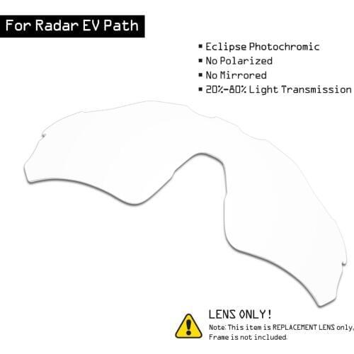 SmartVLT Sunglasses Replacement Lenses for Oakley Radar EV Path - Eclipse Grey Photochromic
