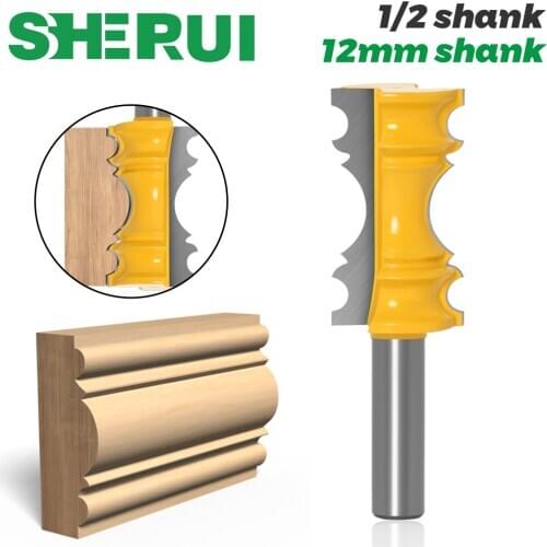 1pc Large Elaborate Chair Rail Molding Router Bit - 1/2" 12mm Shank Line knife Tenon Cutter for Woodworking Tools