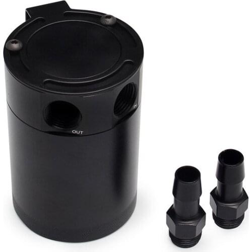 1Pc Universal Aluminum Car waste gas and oil recovery pot waste gas pipe machine oil pot Reservoir Oil Catch Tank Fuel Tank