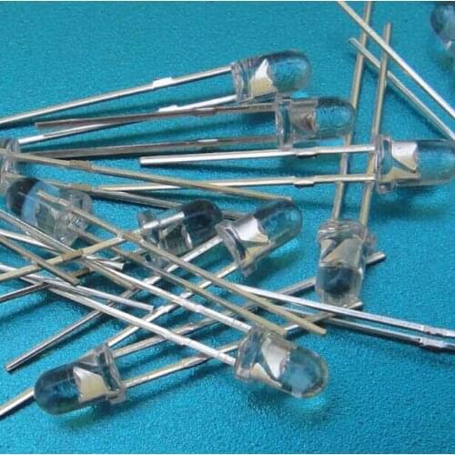 1000pcs LED 3MM white light-emitting diode white turn white F3 3mm white Round Superbright LED Light LED diffused