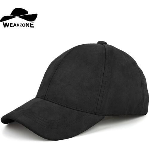 WEARZONE Unisex Faux Suede Baseball Cap Soft Adjustable Solid Dad Hats Sports Hat for Women/Men