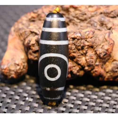 Big Treasure Magic Power Tibetan Old Agate 2 Eye Love SYmbolize dZi Bead Amulet Timestown UPD2126A1