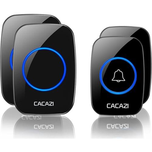 2 Button 2 Receiver Welcome Wireless Doorbell Home Security Smart Chimes Door Bell Alarm LED Light With Waterproof 300m Range