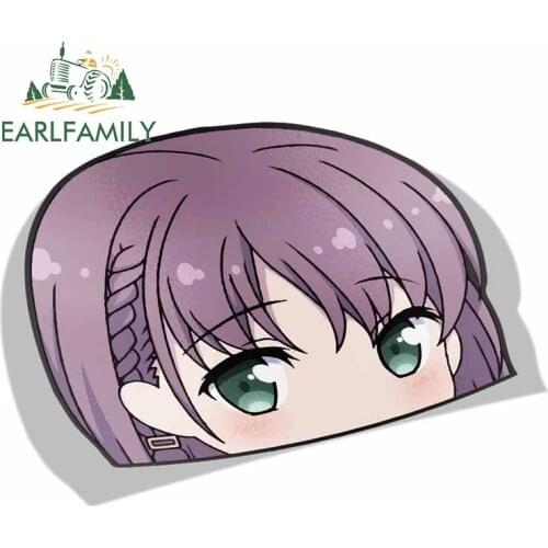 EARLFAMILY 13cm x 9.3cm Ai Chan Tawawa on Monday Peeker Peek Anime Vinyl JDM Car Stickers Window Trunk Laptop Decal