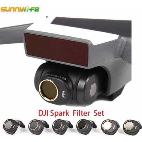 Sunnylife Spark Gimbal Camera Lens Filter Combo ND4 ND8 ND16 ND32 MCUV CPL for HD Clear Lens Filter for DJI Spark Drone