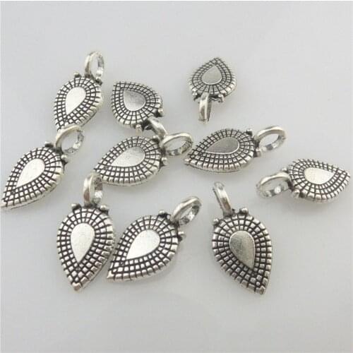 HOT Sale 19416 70pcs Vintage Silver Alloy Teardrop Waterdrop Leaf Pendant Findings