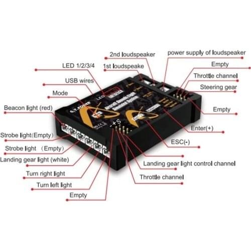 G.T.Power Aircraft Simulated Sounds Light System V2 For RC Airplane