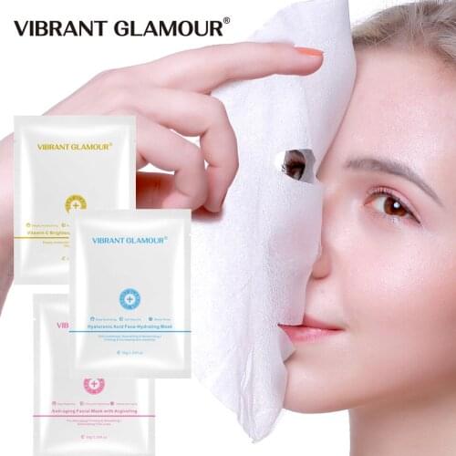 Hyaluronic Acid Peptide Vitamin C Face Mask Moisturizing Collagen Anti-Aging Whitening Face Skin Care Mask