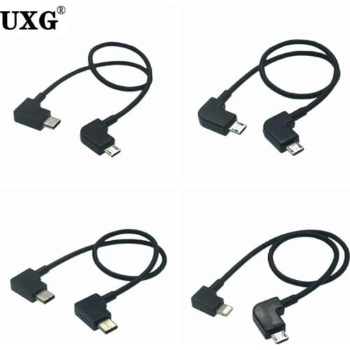 Mavic Air 2 OTG Data Cable Phone Tablet Transmission Wire Android MicroUSB Type-C IOS Cable 30cm For DJI Mavic Mini 2 Controller