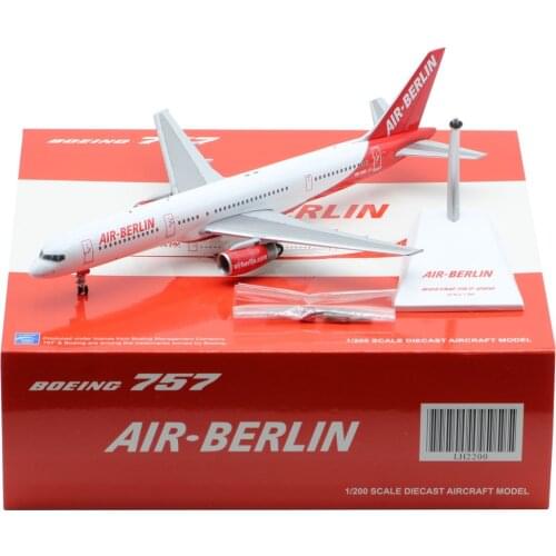 1:200 Alloy Collectible Plane JC Wings LH2200 Air Berlin Boeing B757-200 Diecast Aircraft Jet model Reg#HB-IHR With Stand